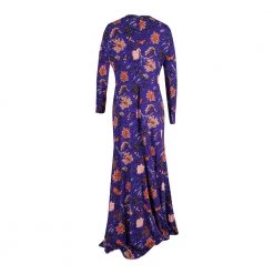 Diane Von Furstenberg Canton-print Fitted Maxi Dress In Blue Print Silk Blue -Tilbud miinto Butikk unnamed file 1010