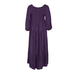Purple Made In Italia Waffle Seam Loose Dress, Purple Kjoler Purple