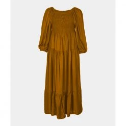 Ginger Made In Italia Waffle Seam Loose Dress, Ginger Kjoler Orange