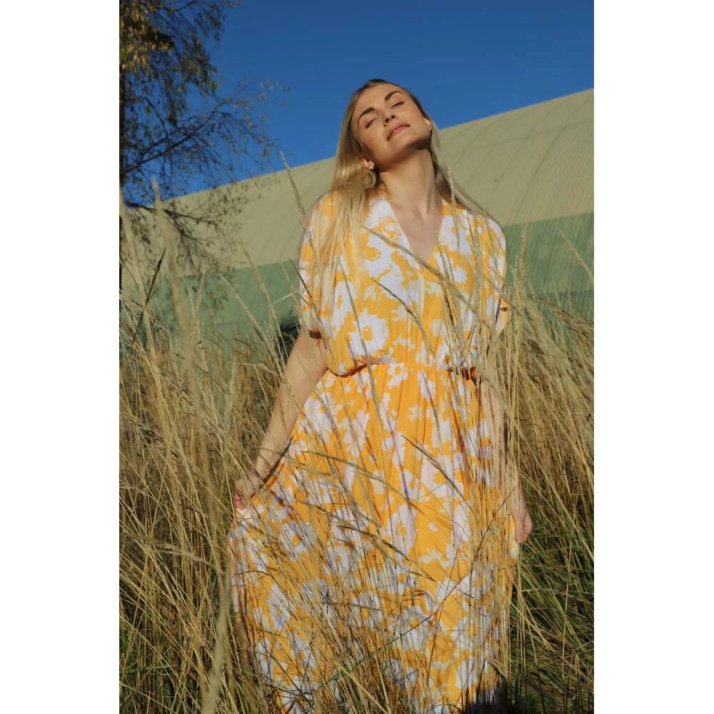 Samsøe Samsøe Andina Long Dress AOP 8083 Orange 3 Samsøe Samsøe Andina Long Dress AOP 8083 Orange - Bilde 3