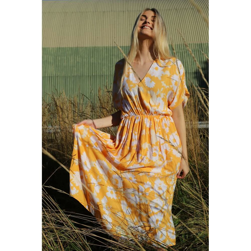 Samsøe Samsøe Andina Long Dress AOP 8083 Orange 4 Samsøe Samsøe Andina Long Dress AOP 8083 Orange - Bilde 4