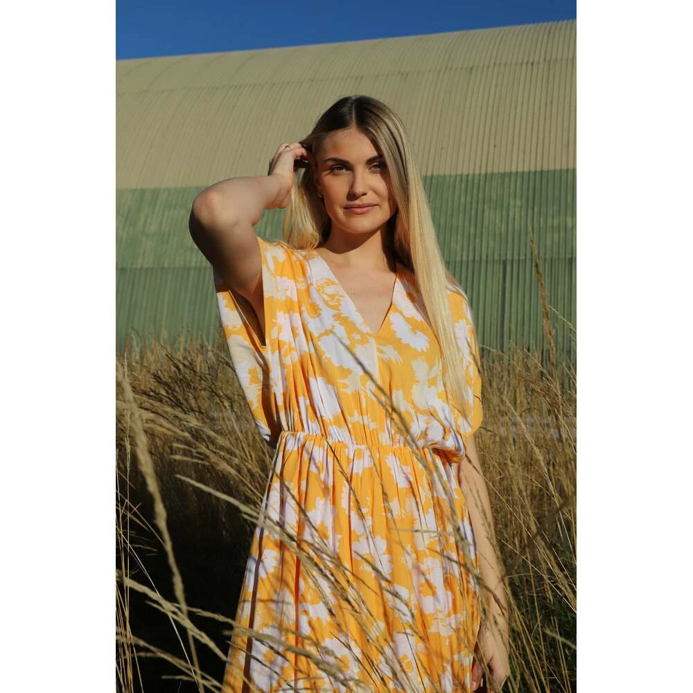 Samsøe Samsøe Andina Long Dress AOP 8083 Orange 6 Samsøe Samsøe Andina Long Dress AOP 8083 Orange - Bilde 6