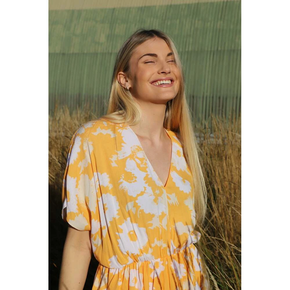 Samsøe Samsøe Andina Long Dress AOP 8083 Orange 7 Samsøe Samsøe Andina Long Dress AOP 8083 Orange - Bilde 7