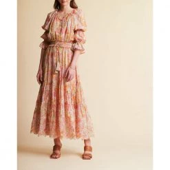 BY TIMO Broderie Anglaise Maxi Dress Pink