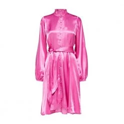 Selected Femme Phlox Mille-Dana Ls Short Dress Ex Drops Pink