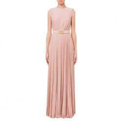 Elisabetta Franchi Red Carpet Dress With Pleated Skirt Pink -Tilbud miinto Butikk unnamed file 1421