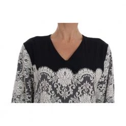 Dolce & Gabbana Silk Floral Lace Kaftan Dress White