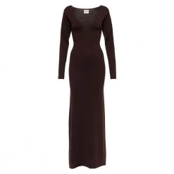 Khaite Petra Maxi Dress Brown