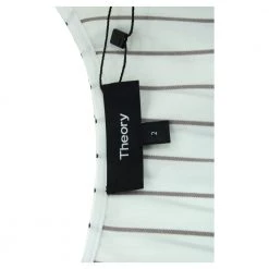 Theory Relaxed Striped Slip Maxi Dress White