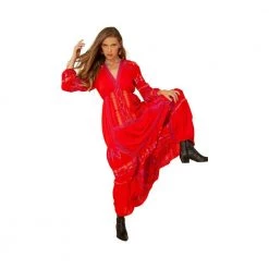 Rød Hale Bob Fallin Long Dress W Embrodery Kjoler Red
