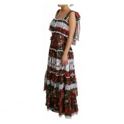 Dolce & Gabbana Maxi Floral Dress Red