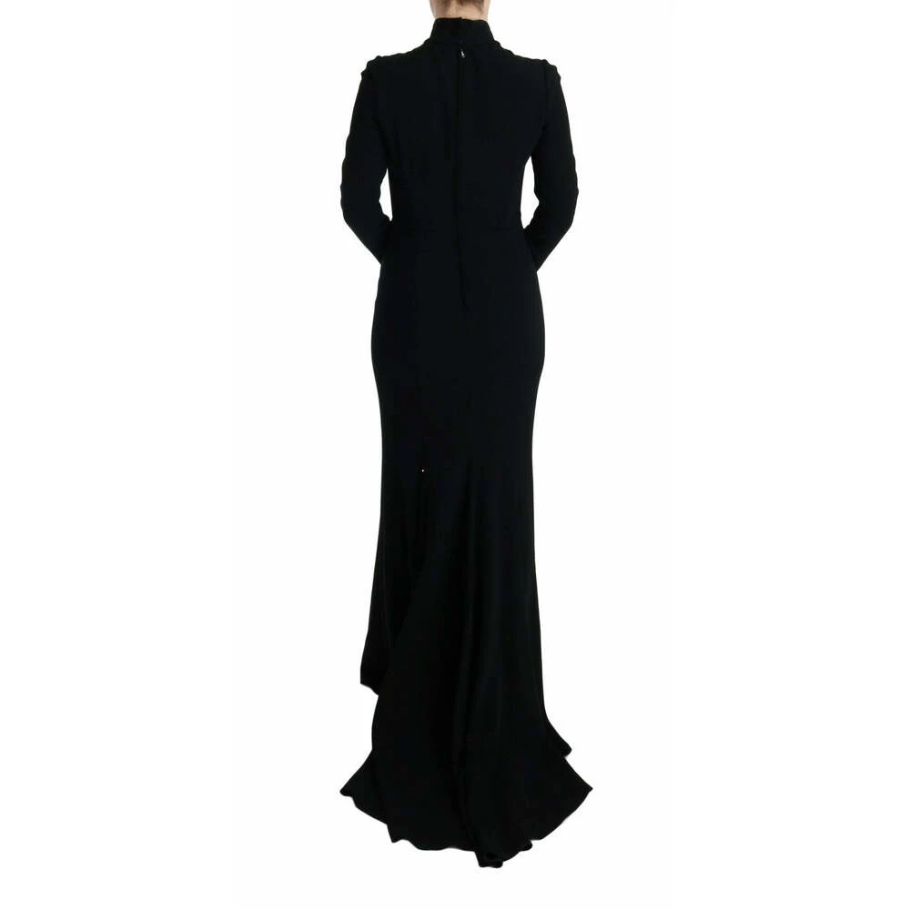 Dolce & Gabbana Stretch Long Gown Sheath Dress Black 1 Dolce & Gabbana Stretch Long Gown Sheath Dress Black
