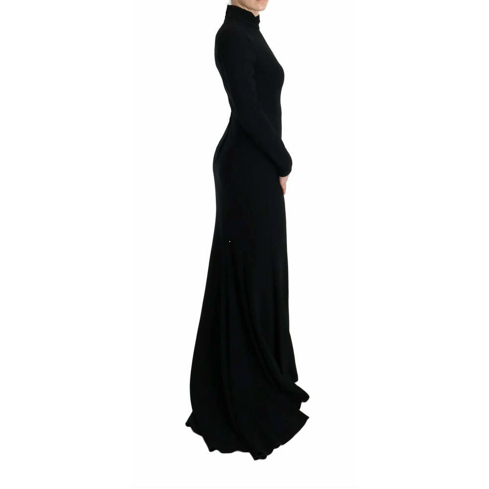 Dolce & Gabbana Stretch Long Gown Sheath Dress Black 4 Dolce & Gabbana Stretch Long Gown Sheath Dress Black - Bilde 4