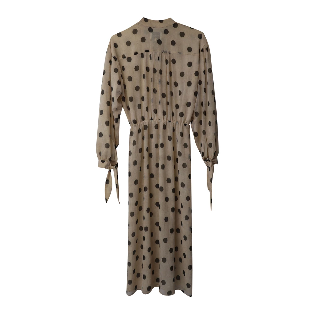 Nanushka Zahara Polka-Dot Print Flared Chiffon Dress Beige 4 Nanushka Zahara Polka-Dot Print Flared Chiffon Dress Beige - Bilde 4