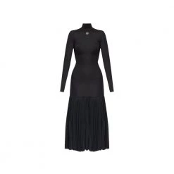 Dolce & Gabbana Dress With Pleated Hem Black