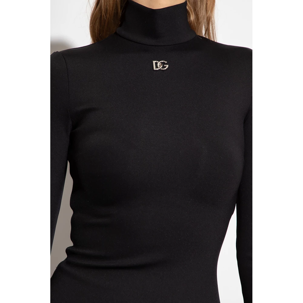 Dolce & Gabbana Dress With Pleated Hem Black 3 Dolce & Gabbana Dress With Pleated Hem Black - Bilde 3