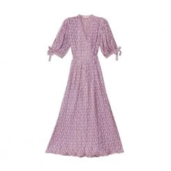 BY TIMO Plisse Wrap Dress Purple