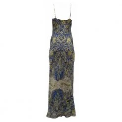 Vince Paisley Print Thin Strap Maxi Dress Blue