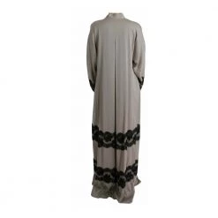 Dolce & Gabbana Floral Applique Lace Kaftan Dress Gray
