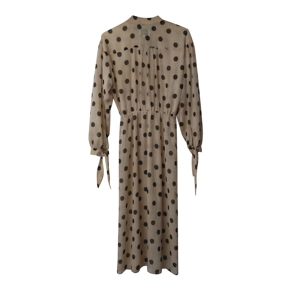 Nanushka Zahara Polka-Dot Print Flared Chiffon Dress Beige 3 Nanushka Zahara Polka-Dot Print Flared Chiffon Dress Beige - Bilde 3