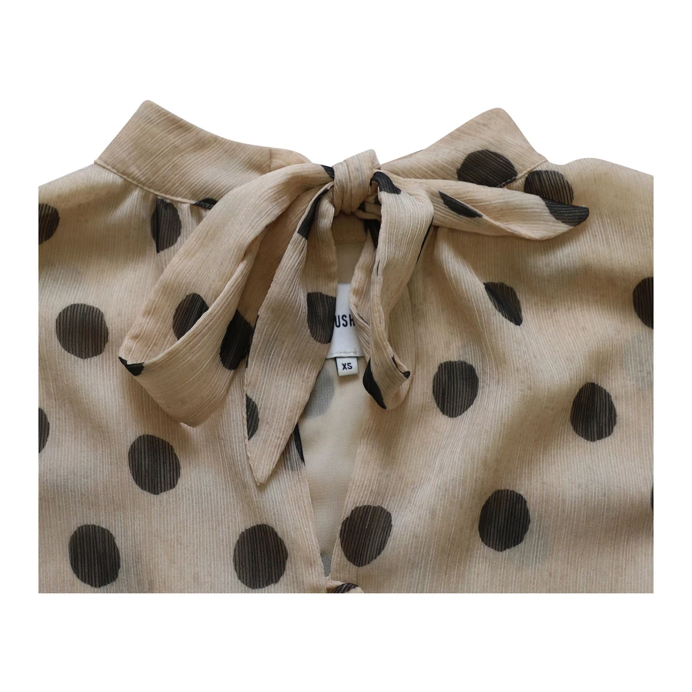 Nanushka Zahara Polka-Dot Print Flared Chiffon Dress Beige 5 Nanushka Zahara Polka-Dot Print Flared Chiffon Dress Beige - Bilde 5