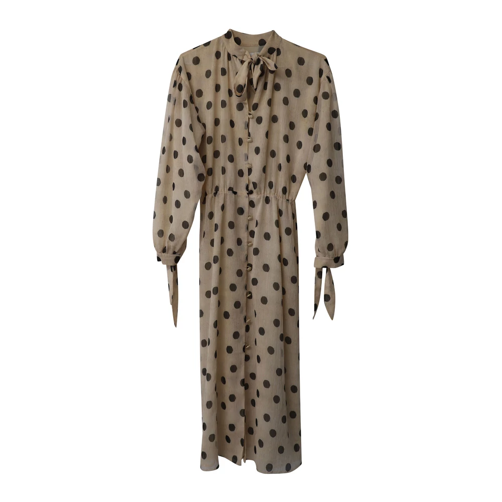 Nanushka Zahara Polka-Dot Print Flared Chiffon Dress Beige 6 Nanushka Zahara Polka-Dot Print Flared Chiffon Dress Beige - Bilde 6