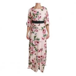 Dolce & Gabbana Roses Butterfly DG Logo Slit Dress Pink -Tilbud miinto Butikk unnamed file 2419