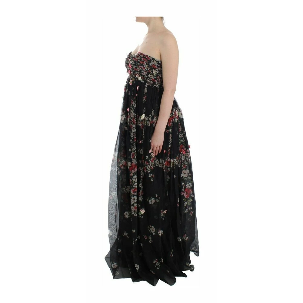Dolce & Gabbana Floral Print Silk Runway Dress Black 2 Dolce & Gabbana Floral Print Silk Runway Dress Black - Bilde 2