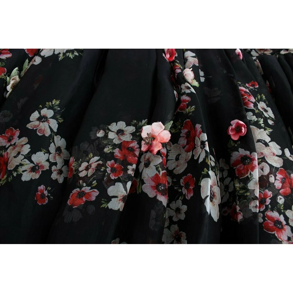 Dolce & Gabbana Floral Print Silk Runway Dress Black 5 Dolce & Gabbana Floral Print Silk Runway Dress Black - Bilde 5