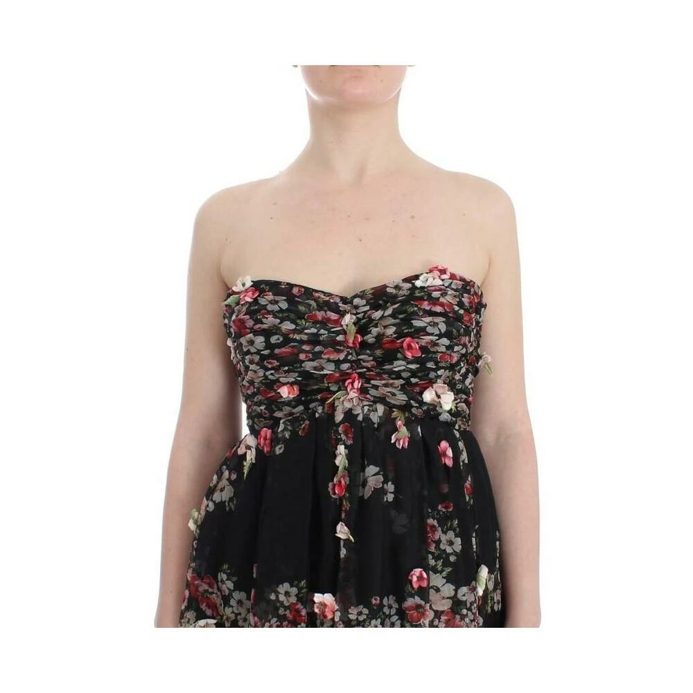 Dolce & Gabbana Floral Print Silk Runway Dress Black 6 Dolce & Gabbana Floral Print Silk Runway Dress Black - Bilde 6