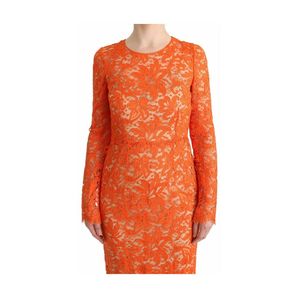 Dolce & Gabbana Floral Ricamo Sheath Long Dress Orange 5 Dolce & Gabbana Floral Ricamo Sheath Long Dress Orange - Bilde 5