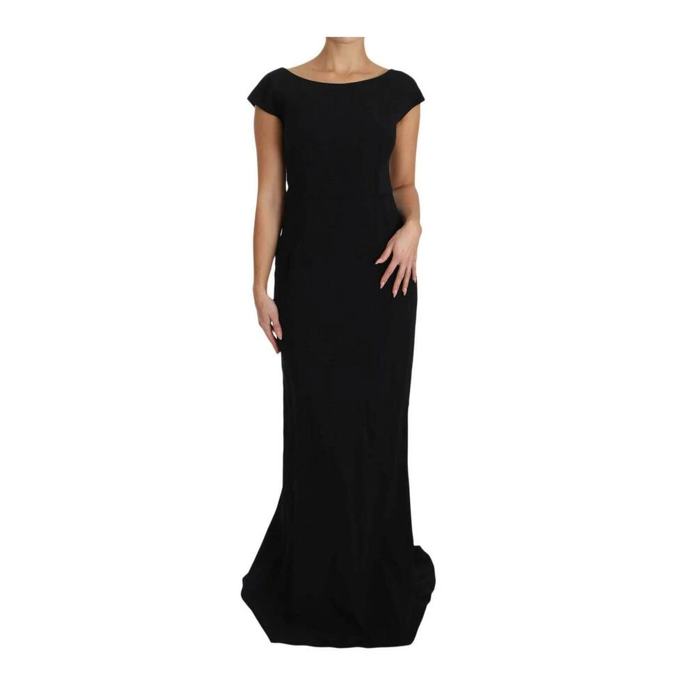 Dolce & Gabbana Stretch Fit Flare Gown Maxi Black 3 Dolce & Gabbana Stretch Fit Flare Gown Maxi Black - Bilde 3