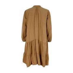 Made In Italia Button Fold Dress Brown