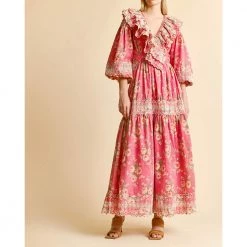 BY TIMO Slub Maxi Dress Red -Tilbud miinto Butikk unnamed file 269