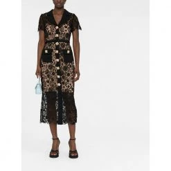 Self Portrait Maxi Dresses Black