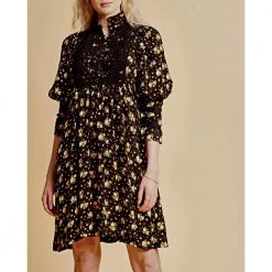 BY TIMO No Color Bytimo Jacquard High Neck Dress – Night Garden Dame Black