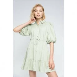 Camilla Pihl Sorrento Linen Dress Green