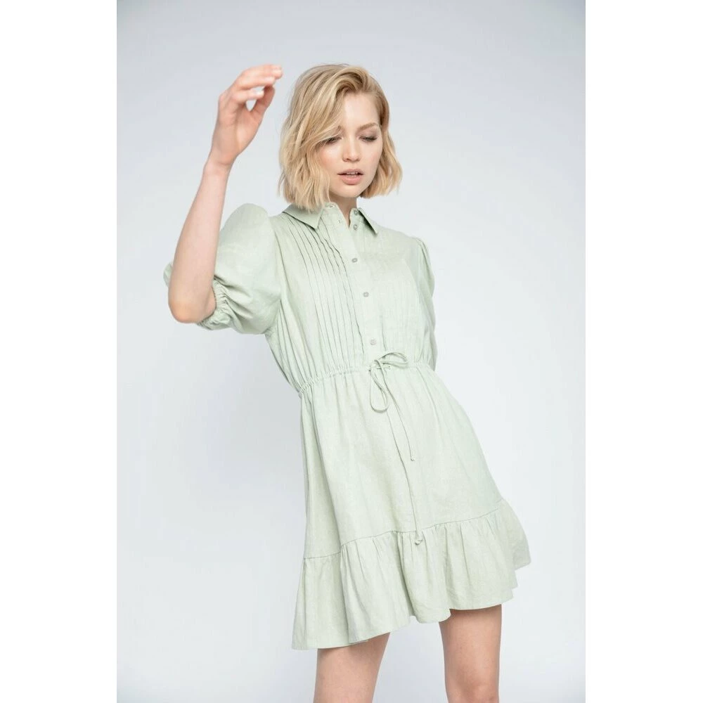 Camilla Pihl Sorrento Linen Dress Green 4 Camilla Pihl Sorrento Linen Dress Green - Bilde 4