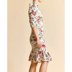 BY TIMO Blomstrete Bubble Rouching Dress White -Tilbud miinto Butikk unnamed file 2780