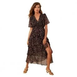 Hale Bob Flower-Print Short-Sleeves Dress Black -Tilbud miinto Butikk unnamed file 2794