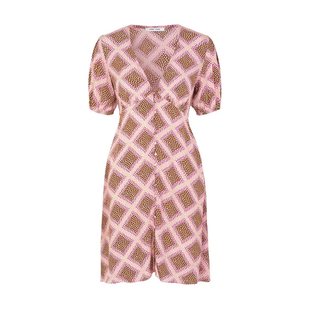 Samsøe Samsøe Mønstret Petunia Short Dress Pink 1 Samsøe Samsøe Mønstret Petunia Short Dress Pink