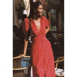 Rød Faithfull The Brand Bellavista Midi Dress Kjole Red -Tilbud miinto Butikk unnamed file 290