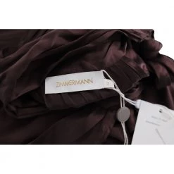 Zimmermann Necktie Picnic Dress In Silk Brown