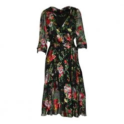 Alice + Olivia Abney Floral Print Wrap Dress Black -Tilbud miinto Butikk unnamed file 2976