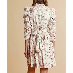 BY TIMO Off-White Bytimo Jaquard Tieband Dress Kjole White