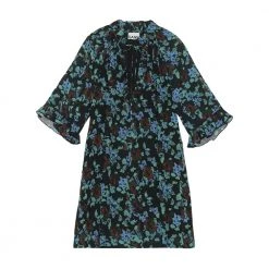 No Color Ganni Minikjole Med Volanger Dame Black -Tilbud miinto Butikk unnamed file 3003