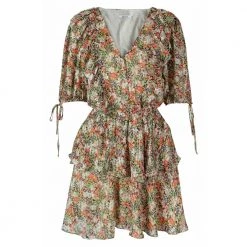 KAYANI Alessia Frill Dress - Mystic Bouquet Green