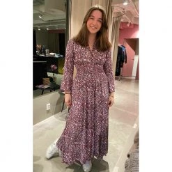 American Dreams Sally Long Dress Bordeaux Flower Purple -Tilbud miinto Butikk unnamed file 306