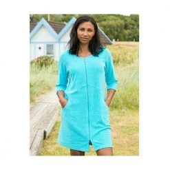 Trofé Badekåpe/Morgenkåpe I Frotte Med 3/4 Ermer Morgenkåpe Blue