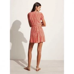 Faithfull The Brand Louella Mini Wrap Dress Red